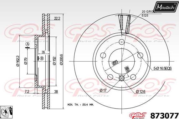 Maxtech 71810060 - Vadīkla, Bremžu suports ps1.lv