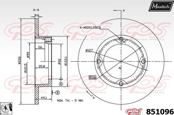 Maxtech 71810010 - Vadīkla, Bremžu suports ps1.lv