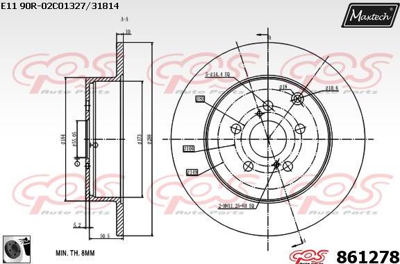 Maxtech 71810035 - Vadīkla, Bremžu suports ps1.lv