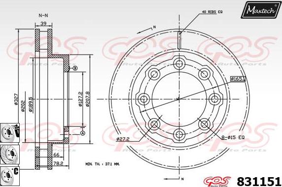 Maxtech 71810025 - Vadīkla, Bremžu suports ps1.lv