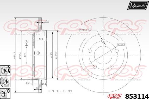 Maxtech 865271 - Bremžu diski ps1.lv