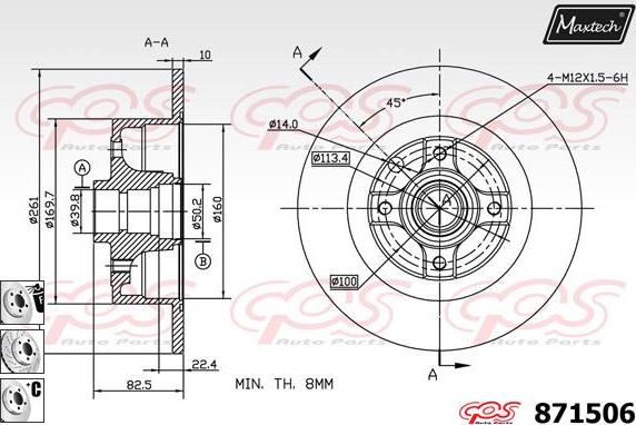 Maxtech 71810163 - Vadīkla, Bremžu suports ps1.lv