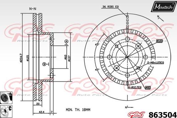 Maxtech 71810183 - Vadīkla, Bremžu suports ps1.lv