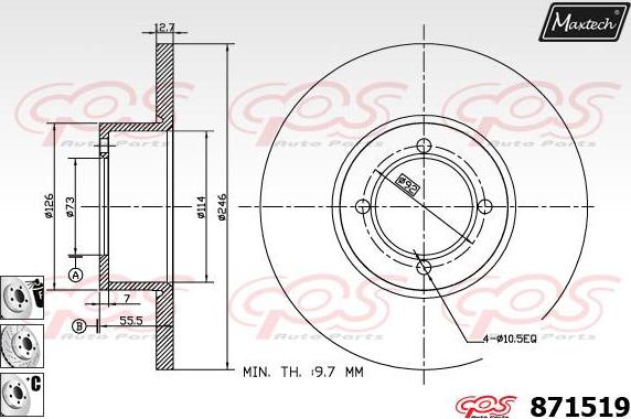 Maxtech 71810120 - Vadīkla, Bremžu suports ps1.lv