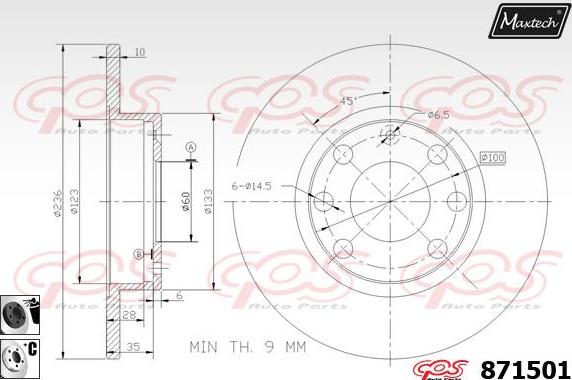 Maxtech 71810278 - Vadīkla, Bremžu suports ps1.lv