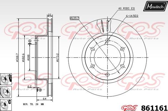 Maxtech 72944006 - Virzulis, Bremžu suports ps1.lv