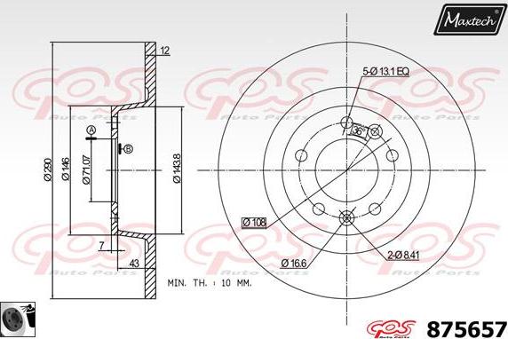 Maxtech 72944016 - Virzulis, Bremžu suports ps1.lv