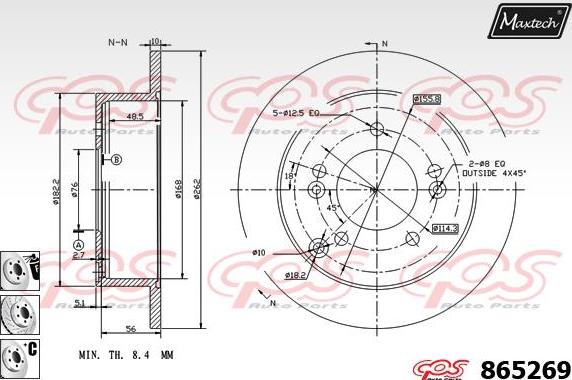 Maxtech 861218 - Bremžu diski ps1.lv