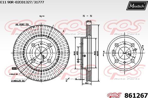 Maxtech 72945009 - Virzulis, Bremžu suports ps1.lv