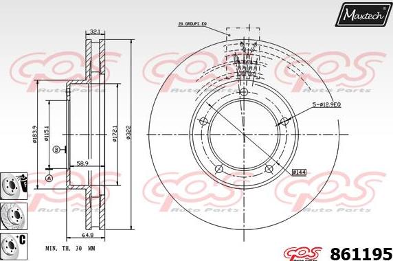 Maxtech 72945002 - Virzulis, Bremžu suports ps1.lv