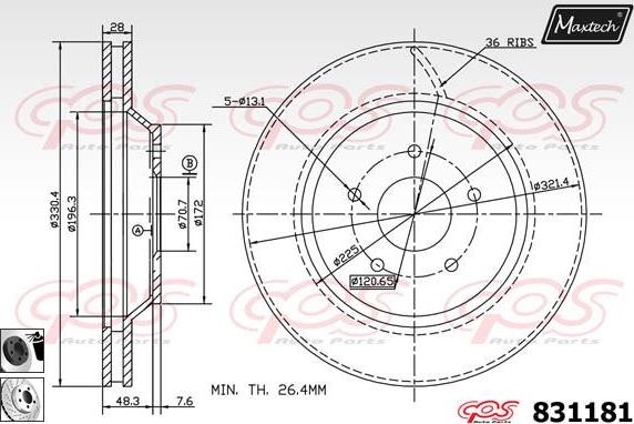 Maxtech 72940040 - Virzulis, Bremžu suports ps1.lv