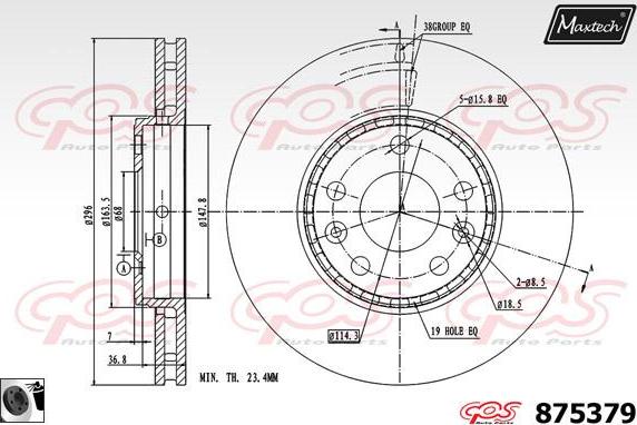 Maxtech 72940006 - Virzulis, Bremžu suports ps1.lv