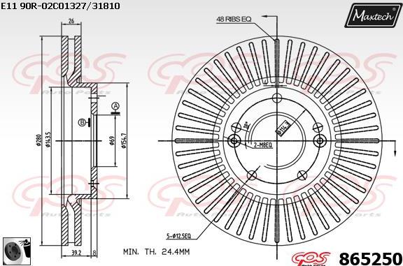 Maxtech 72940020 - Virzulis, Bremžu suports ps1.lv