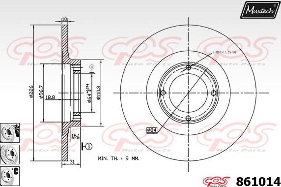 Maxtech 72941003 - Virzulis, Bremžu suports ps1.lv