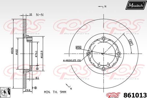 Maxtech 72948050 - Virzulis, Bremžu suports ps1.lv