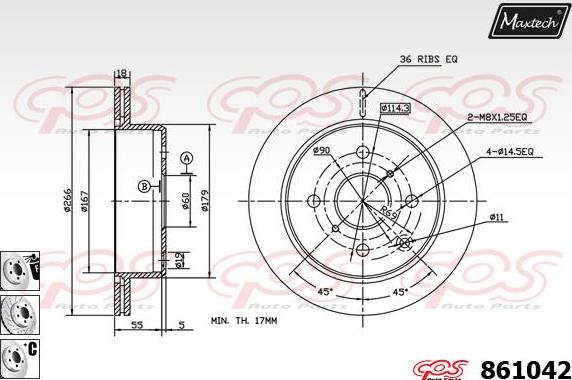 Maxtech 72948031 - Virzulis, Bremžu suports ps1.lv