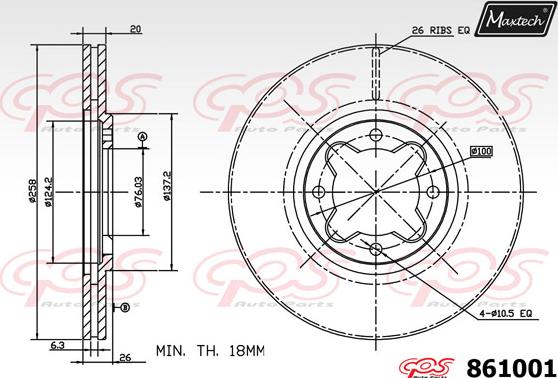 Maxtech 72948032 - Virzulis, Bremžu suports ps1.lv