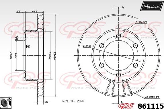 Maxtech 72948073 - Virzulis, Bremžu suports ps1.lv