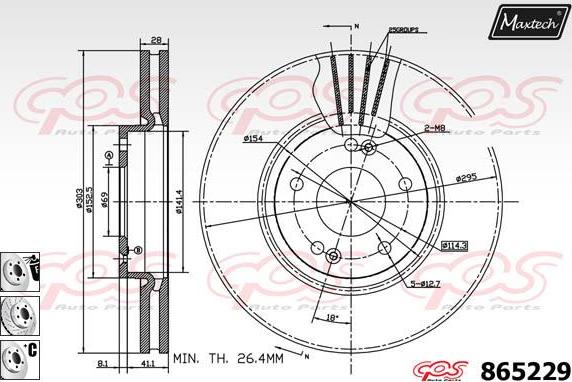 Maxtech 871074 - Bremžu diski ps1.lv