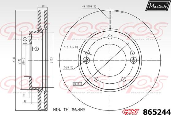 Maxtech 72943012 - Virzulis, Bremžu suports ps1.lv