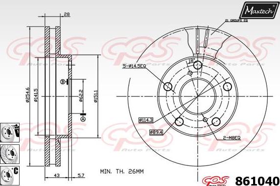 Maxtech 853088 - Bremžu diski ps1.lv