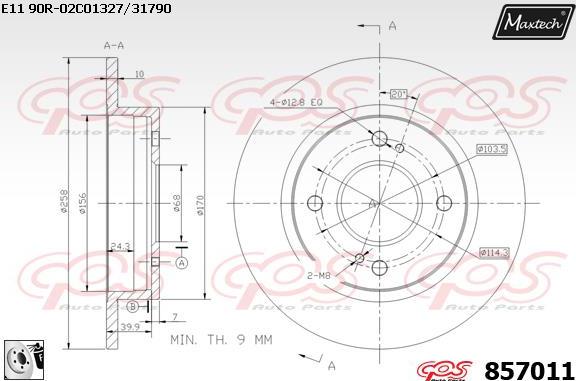 Maxtech 72943031 - Virzulis, Bremžu suports ps1.lv