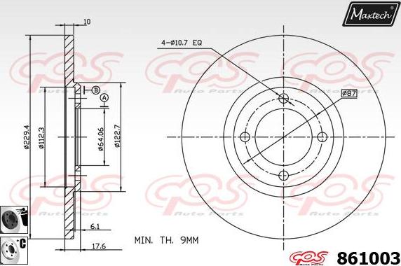 Maxtech 72942018 - Virzulis, Bremžu suports ps1.lv