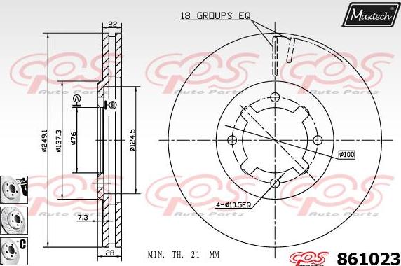 Maxtech 72942026 - Virzulis, Bremžu suports ps1.lv