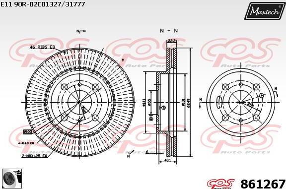 Maxtech 72954054 - Virzulis, Bremžu suports ps1.lv