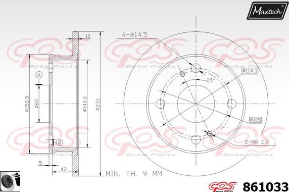 Maxtech 72954001 - Virzulis, Bremžu suports ps1.lv