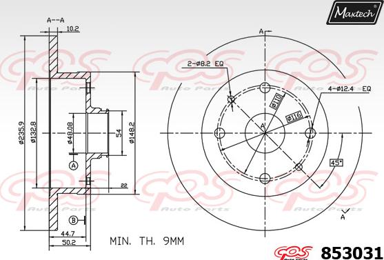 Maxtech 72954013 - Virzulis, Bremžu suports ps1.lv