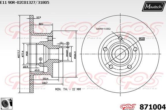 Maxtech 72954035 - Virzulis, Bremžu suports ps1.lv