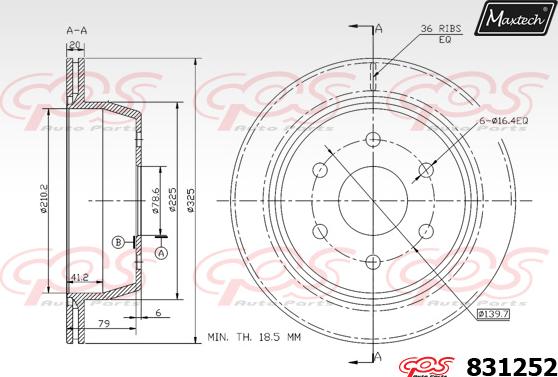 Maxtech 72954076 - Virzulis, Bremžu suports ps1.lv