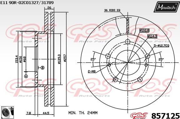 Maxtech 72952008 - Virzulis, Bremžu suports ps1.lv