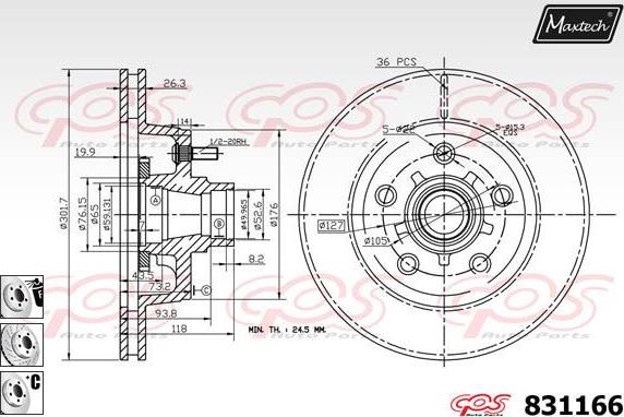 Maxtech 881229 - Bremžu diski ps1.lv