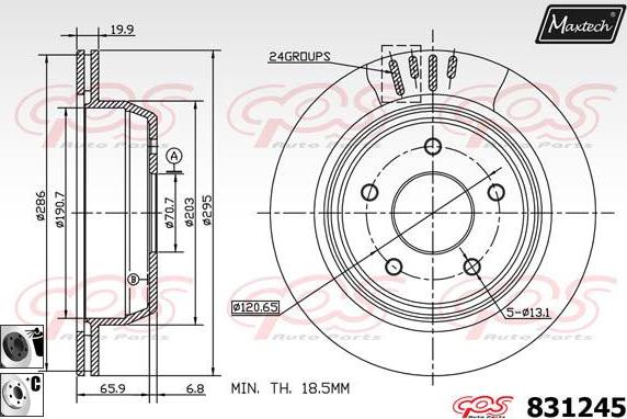 Maxtech 72957042 - Virzulis, Bremžu suports ps1.lv