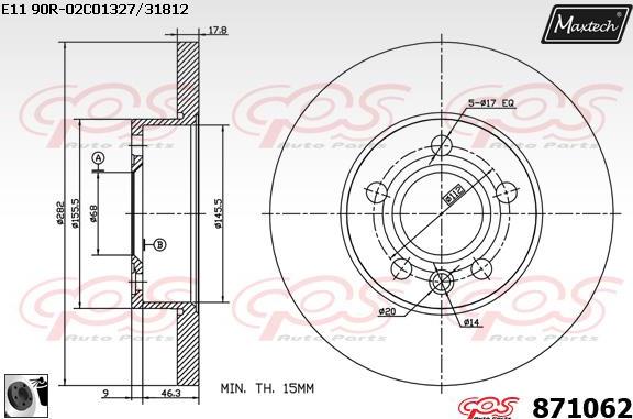 Maxtech 72957004 - Virzulis, Bremžu suports ps1.lv