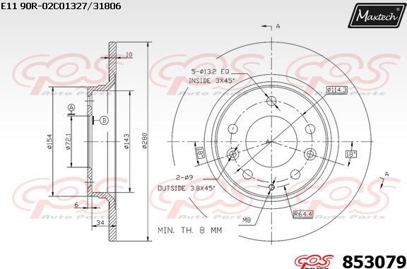 Maxtech 72957037 - Virzulis, Bremžu suports ps1.lv