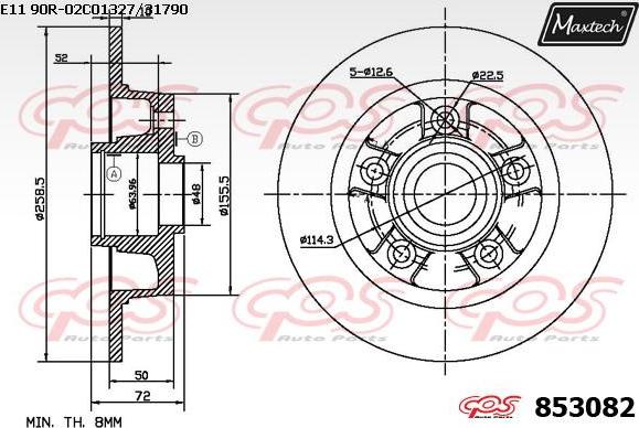 Maxtech 72957022 - Virzulis, Bremžu suports ps1.lv