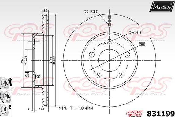 Maxtech 827032 - Bremžu diski ps1.lv