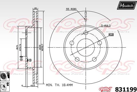 Maxtech 881407 - Bremžu diski ps1.lv