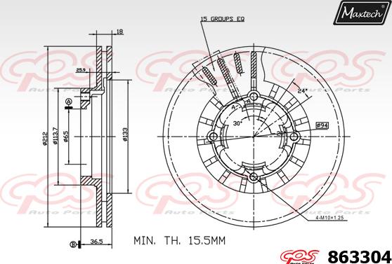 Maxtech 72960017 - Virzulis, Bremžu suports ps1.lv