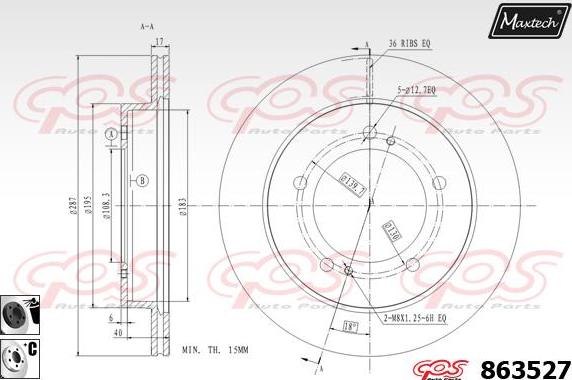 Maxtech 72960023 - Virzulis, Bremžu suports ps1.lv