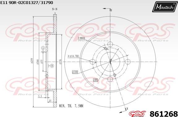 Maxtech 72934004 - Virzulis, Bremžu suports ps1.lv