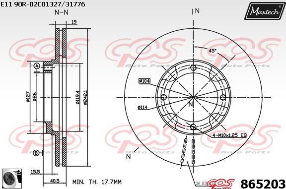 Maxtech 72934014 - Virzulis, Bremžu suports ps1.lv