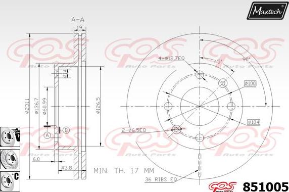 Maxtech 72934018 - Virzulis, Bremžu suports ps1.lv