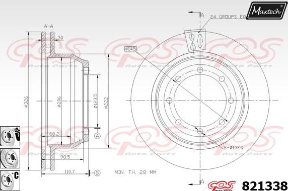 Maxtech 855084 - Bremžu diski ps1.lv