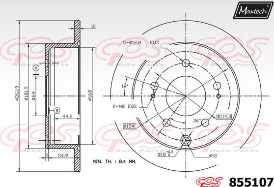 Maxtech 72935003 - Virzulis, Bremžu suports ps1.lv