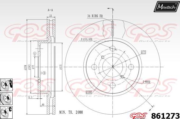 Maxtech 72936008 - Virzulis, Bremžu suports ps1.lv