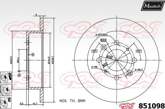 Maxtech 871518 - Bremžu diski ps1.lv